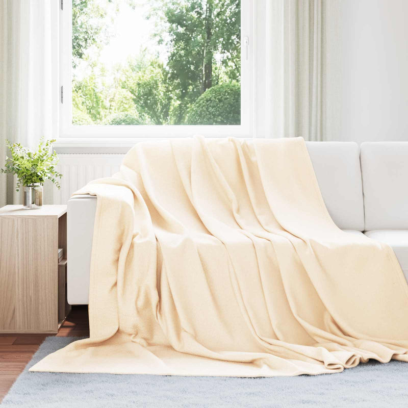 Afbeelding laden in galerijviewer, Vidaxl gooi deken crème 270 x 240 cm fleece