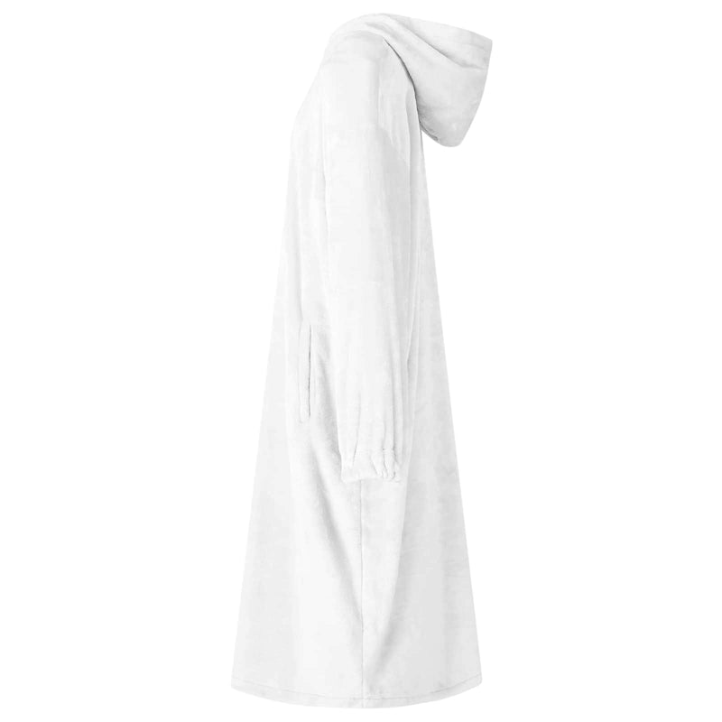 Afbeelding laden in galerijviewer, Vidaxl deken hoodie wit m flanel