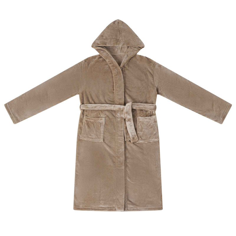 Afbeelding laden in galerijviewer, Vidaxl badjas hoodie kameel m flanel