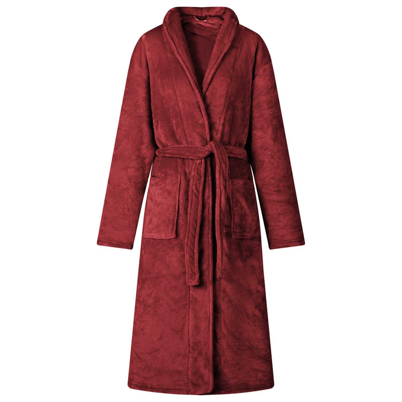 Afbeelding laden in galerijviewer, Vidaxl badjas zonder kap bordeaux rood s flanel