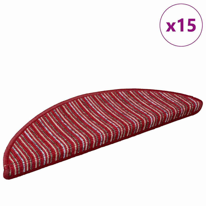 Afbeelding laden in galerijviewer, Vidaxl zelfklevende trapmatten 15 pcs rood 56 x 17 x 3 cm