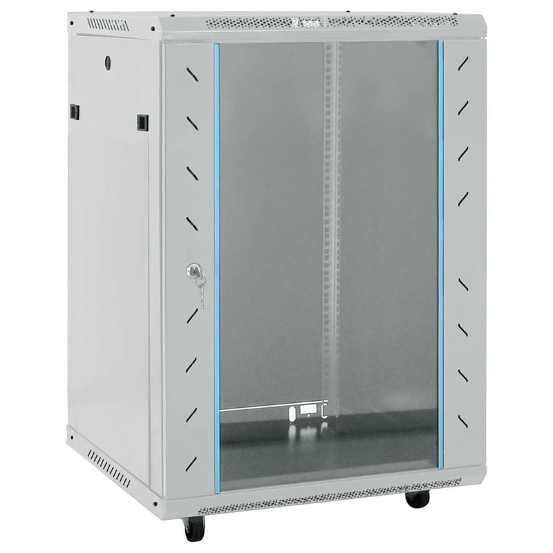 Afbeelding laden in galerijviewer, Vidaxl netwerk kabinet met opslag grijs 60 x 60 x 80 cm staal