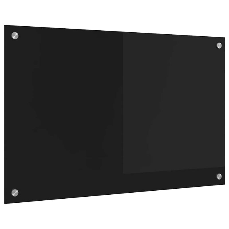 Afbeelding laden in galerijviewer, Vidaxl keuken achterwand zwart 80 x 50 cm gehard glas