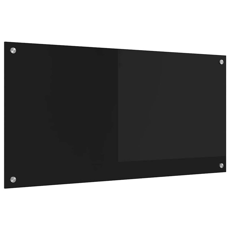 Afbeelding laden in galerijviewer, Vidaxl keuken achterwand zwart 100 x 50 cm gehard glas