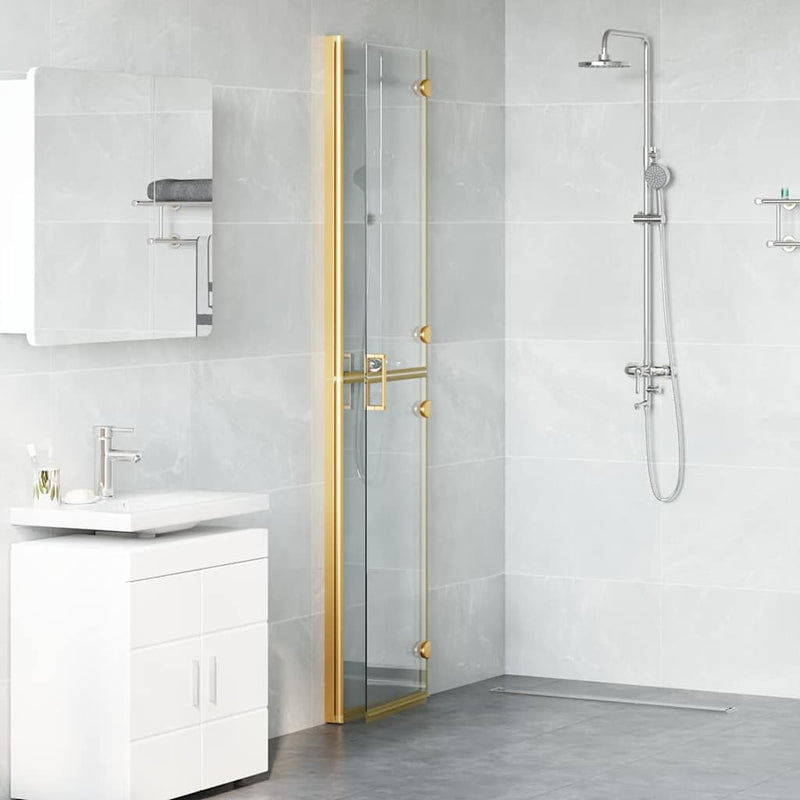 Afbeelding laden in galerijviewer, Vidaxl inloopdouchewand goud 90 x 6.5 x 190 cm