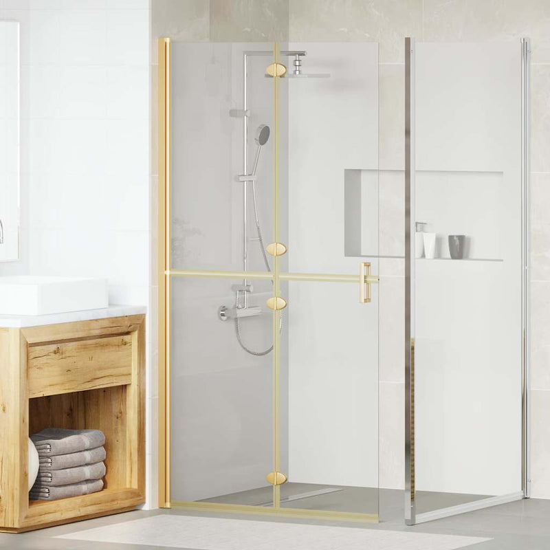Afbeelding laden in galerijviewer, Vidaxl inloopdouchewand goud 90 x 6.5 x 190 cm