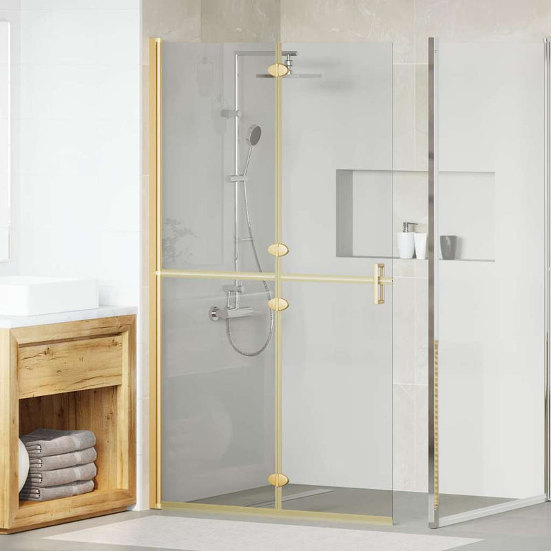 Afbeelding laden in galerijviewer, Vidaxl inloopdouchewand goud 90 x 6.5 x 190 cm