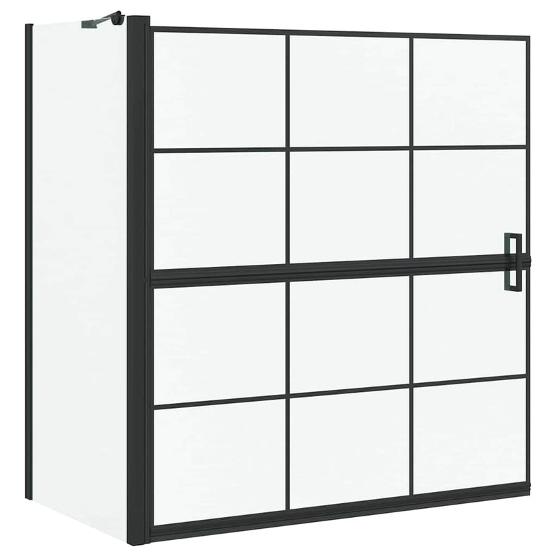 Afbeelding laden in galerijviewer, Vidaxl bad douchescreen zwart en transparant 116 x 68 x 128 cm