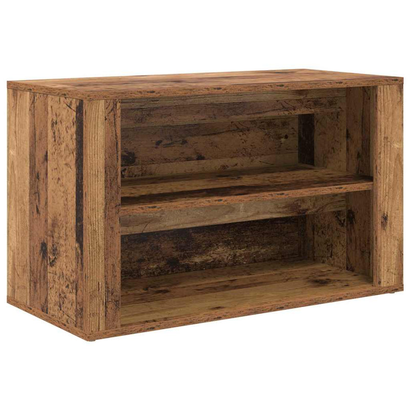 Afbeelding laden in galerijviewer, Vidaxl schoenenrek met plank oud hout 75 x 35 x 45 cm bewerkt hout