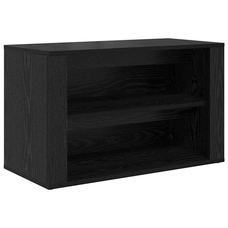 Afbeelding laden in galerijviewer, Vidaxl schoenenrek met plank zwart eiken 75 x 35 x 45 cm bewerkt hout