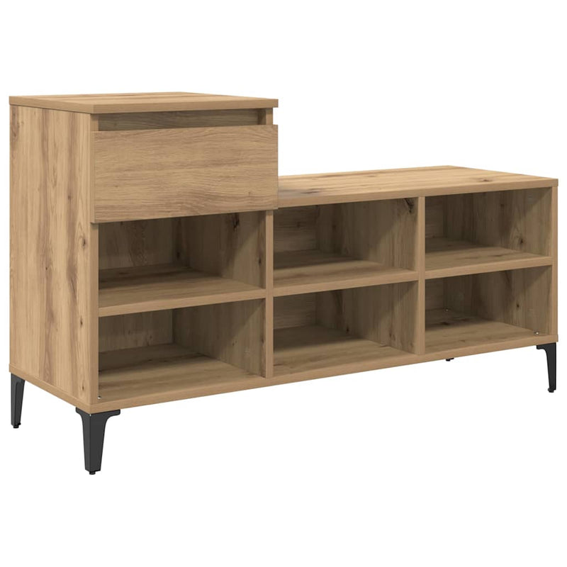 Afbeelding laden in galerijviewer, Vidaxl schoenenkast met lade artisanaal eikenkleurig 102 x 36 x 60 cm