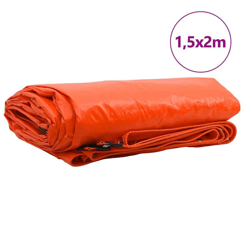 Afbeelding laden in galerijviewer, Vidaxl zeil 650g m² oranje 1,5 x 2 m canvas met pvc-coating