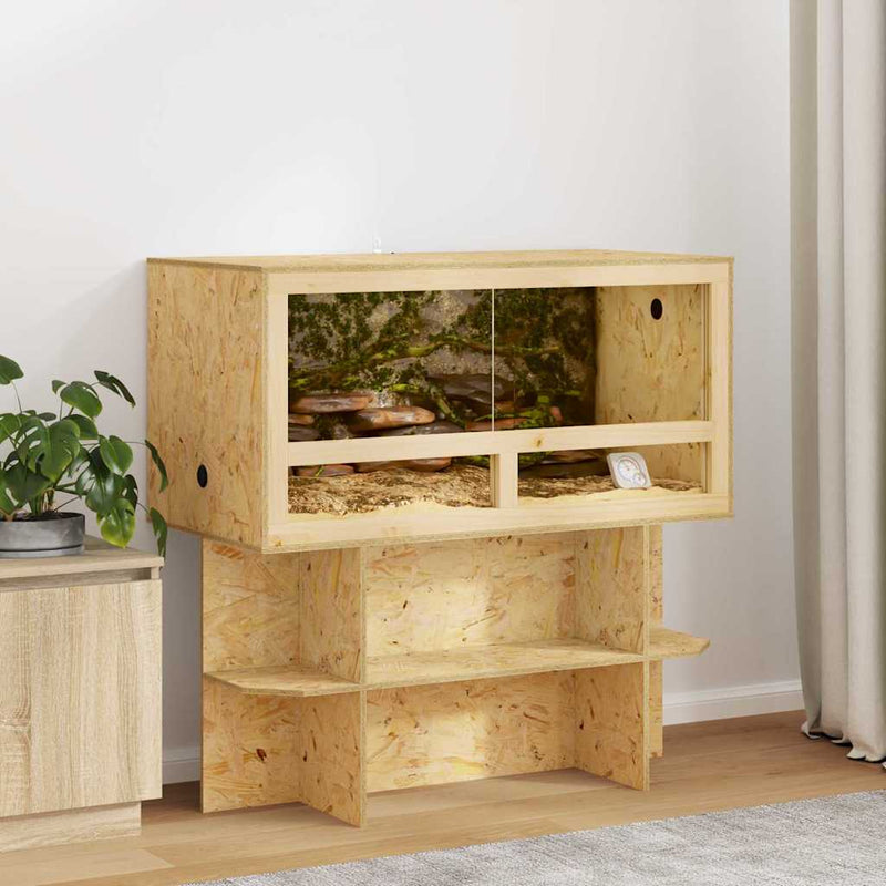 Afbeelding laden in galerijviewer, Vidaxl terrarium bruin 100 x 50 x 50 cm osb