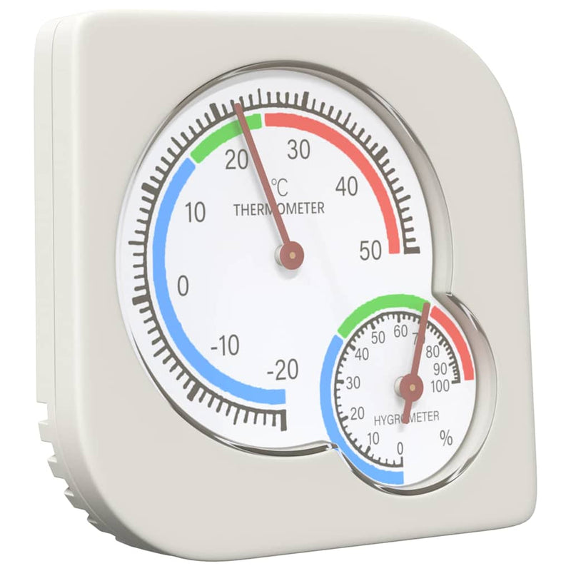 Afbeelding laden in galerijviewer, Vidaxl thermo hygrometer wit 7,5 x 7,5 x 1,2 cm abs