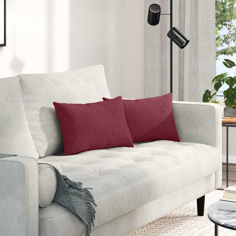 Afbeelding laden in galerijviewer, Vidaxl sofa kussens 2 pcs wijnrood 50 x 30 cm stof