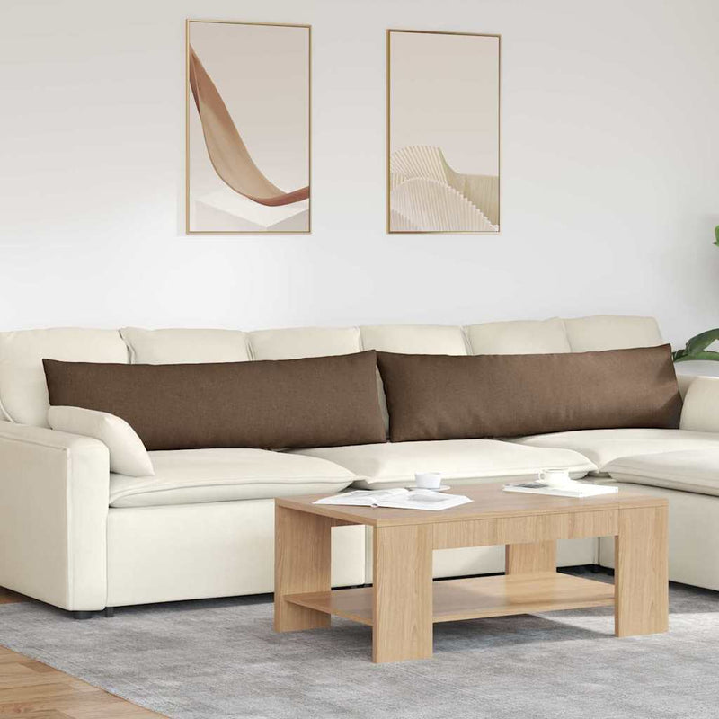 Afbeelding laden in galerijviewer, Vidaxl sofa kussens 2 pcs bruin 145 x 40 cm stof