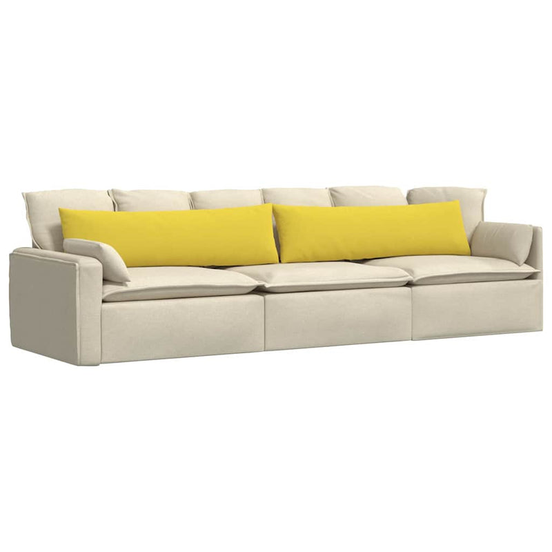 Afbeelding laden in galerijviewer, Vidaxl sofa kussens 2 pcs lichtgeel 145 x 40 cm stof