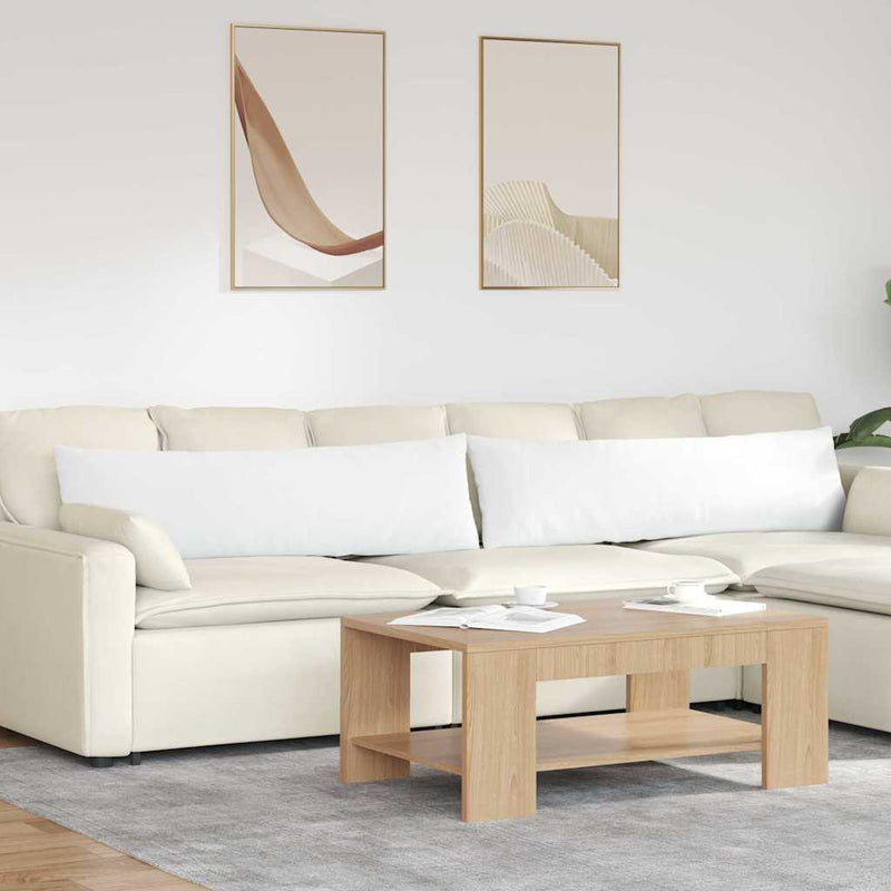Afbeelding laden in galerijviewer, Vidaxl sofa kussens 2 pcs wit 145 x 40 cm stof