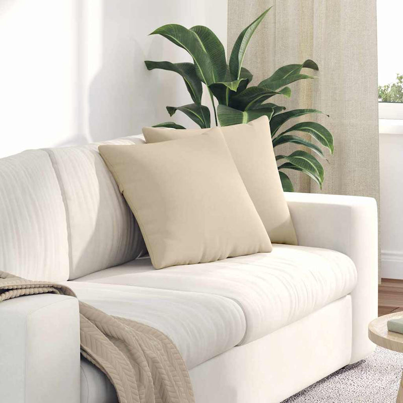 Afbeelding laden in galerijviewer, Vidaxl sofa kussens 2 stuks crème 45 x 45 cm stof