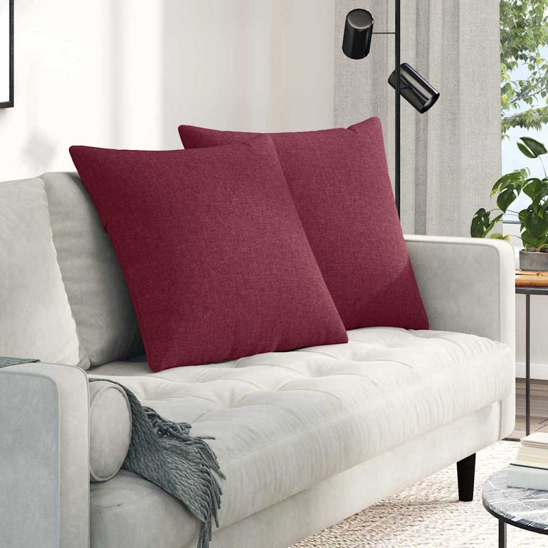 Afbeelding laden in galerijviewer, Vidaxl sofa kussens 2 pcs wijnrood 60 x 60 cm stof