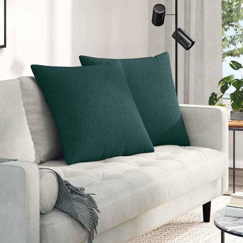 Afbeelding laden in galerijviewer, Vidaxl sofa kussens 2 pcs donkergroen 80 x 80 cm stof