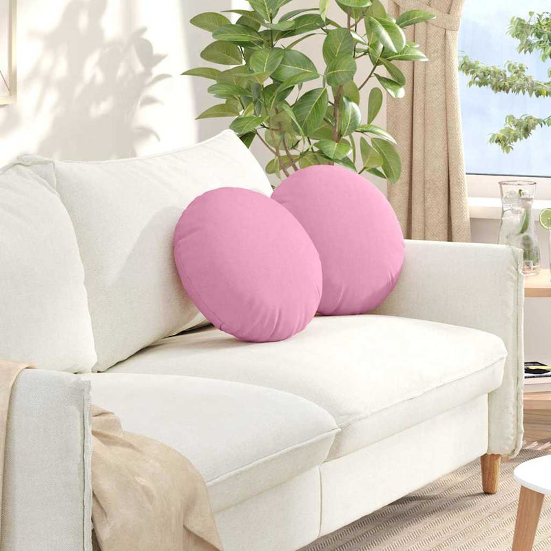 Afbeelding laden in galerijviewer, Vidaxl zitkussens 2 pcs roze ø40 x 13 cm stof