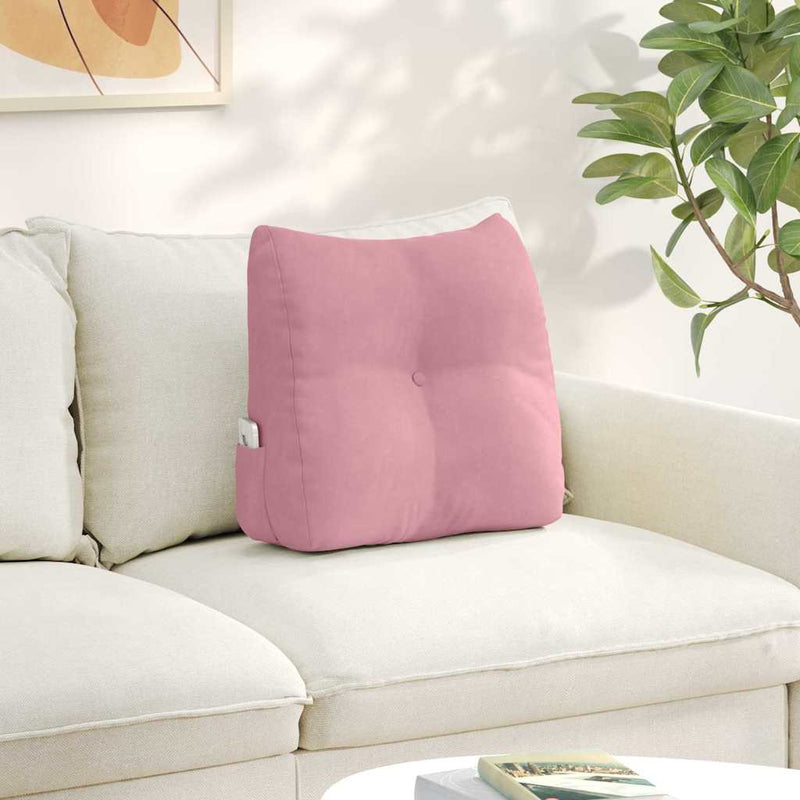 Afbeelding laden in galerijviewer, Vidaxl rugkussen roze 45 x 24 x 50 cm fluweel