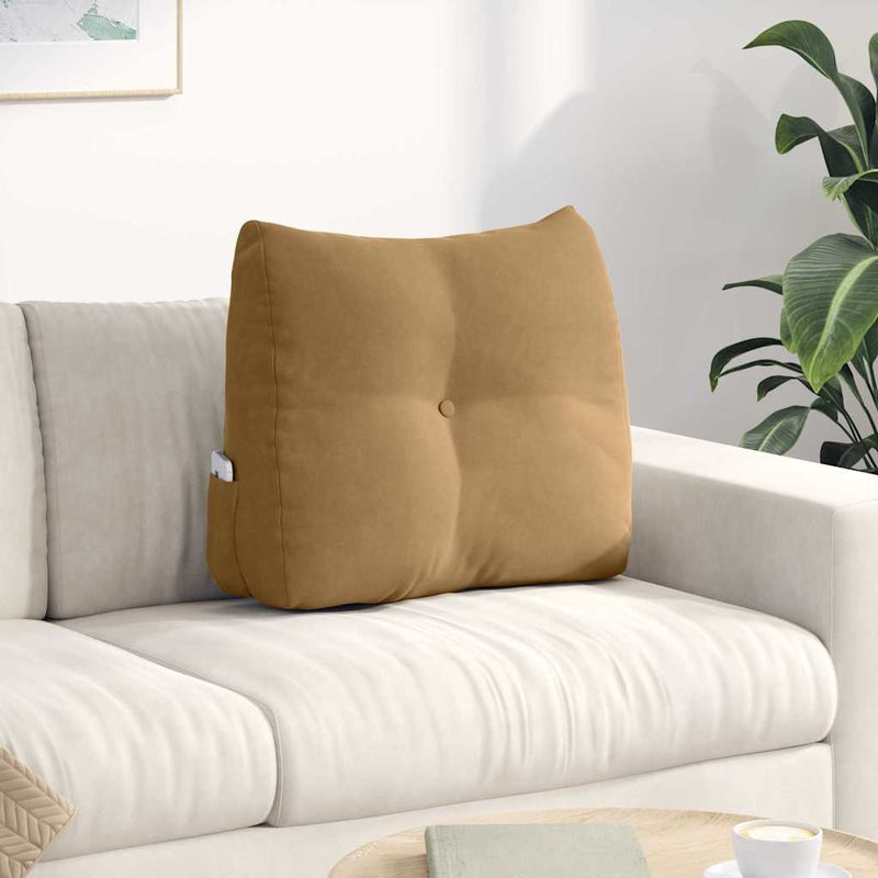 Afbeelding laden in galerijviewer, Vidaxl rugkussen bruin 60 x 24 x 50 cm fluweel