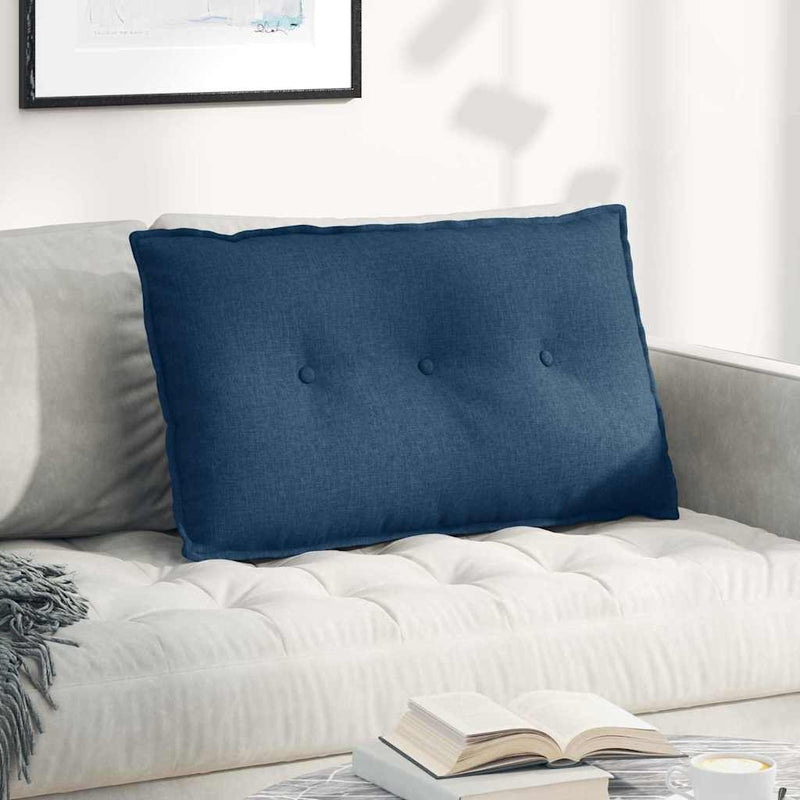 Afbeelding laden in galerijviewer, Vidaxl rugkussen blauw 80 x 19 x 50 cm stof