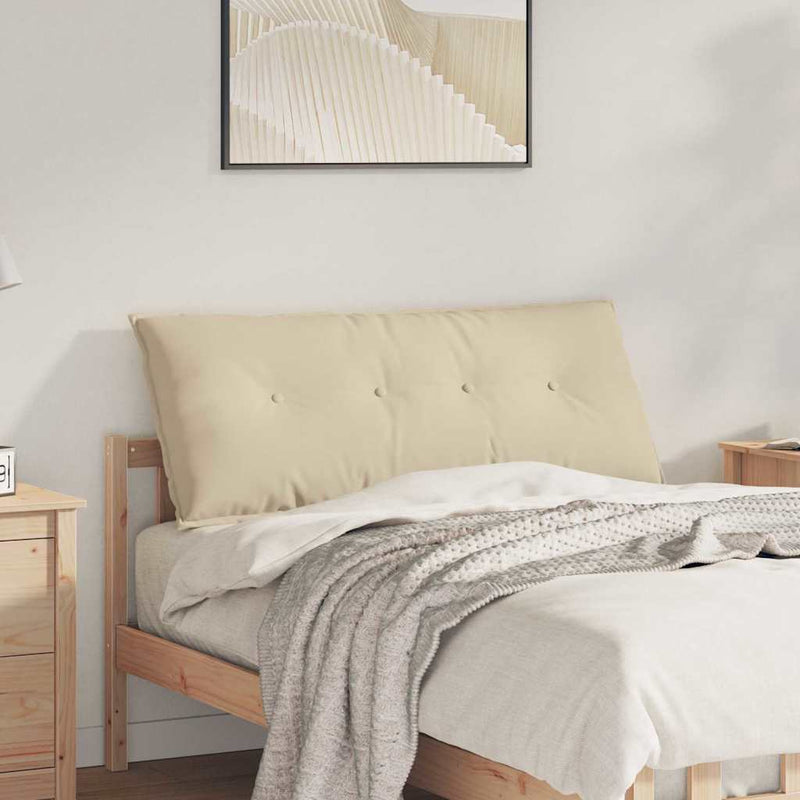 Afbeelding laden in galerijviewer, Vidaxl rugkussen crème 120 x 50 cm microvezel stof
