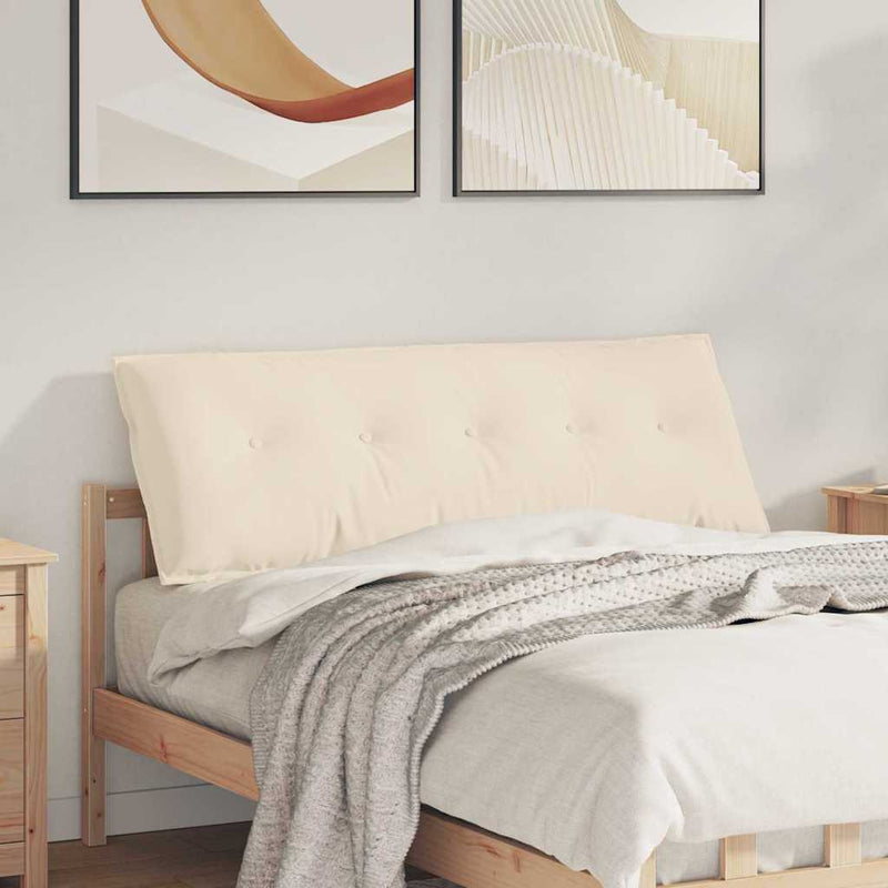 Afbeelding laden in galerijviewer, Vidaxl rugkussen beige 140 x 50 cm microvezel stof