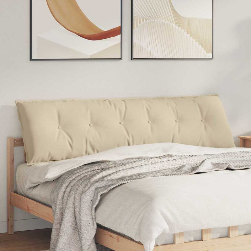 Afbeelding laden in galerijviewer, Vidaxl rugkussen crème 180 x 50 cm microvezel stof