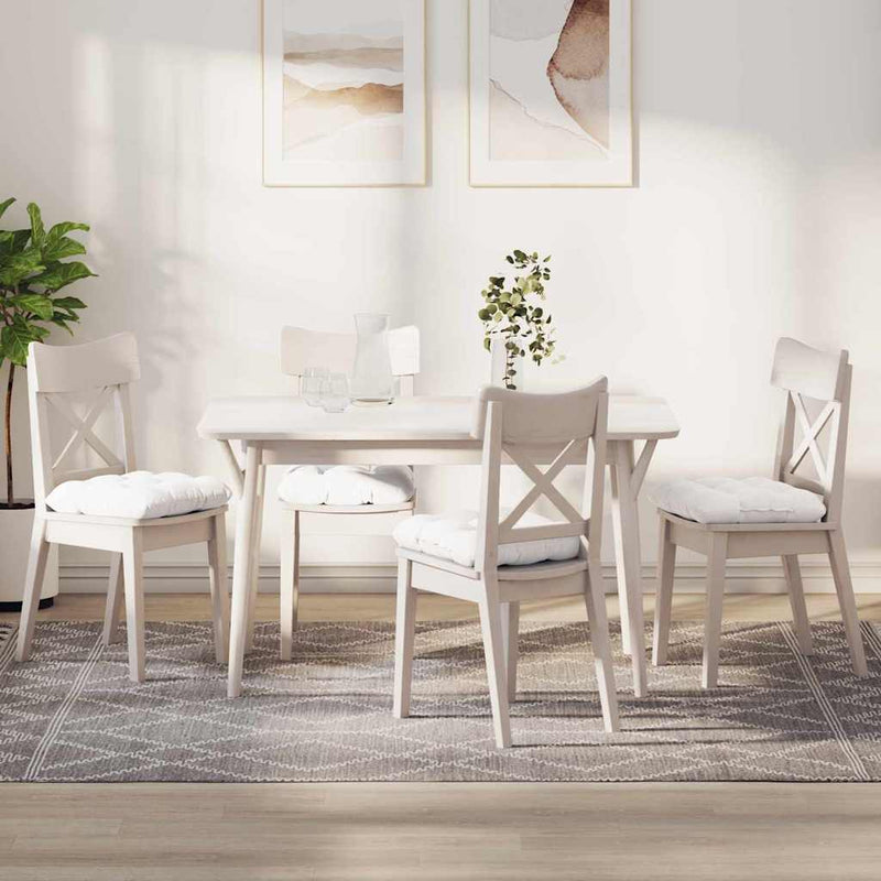 Afbeelding laden in galerijviewer, Vidaxl zitkussens 4 pcs wit 40 x 40 x 12 cm stof