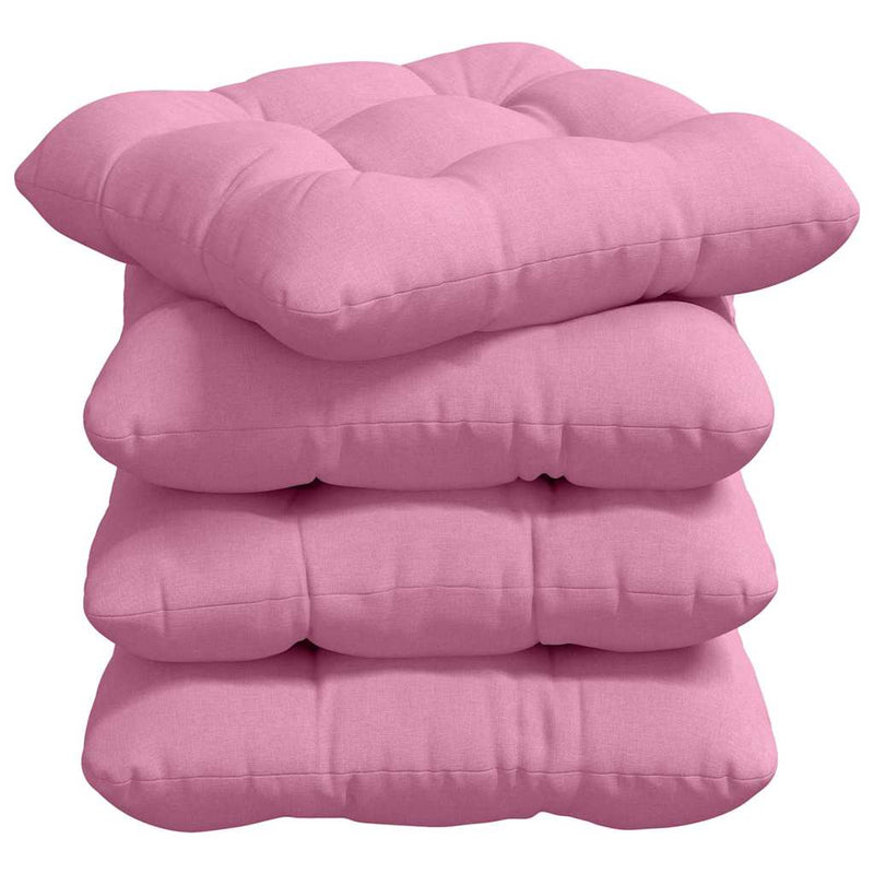 Afbeelding laden in galerijviewer, Vidaxl zitkussens 4 st stof roze 40 x 40 x 12 cm