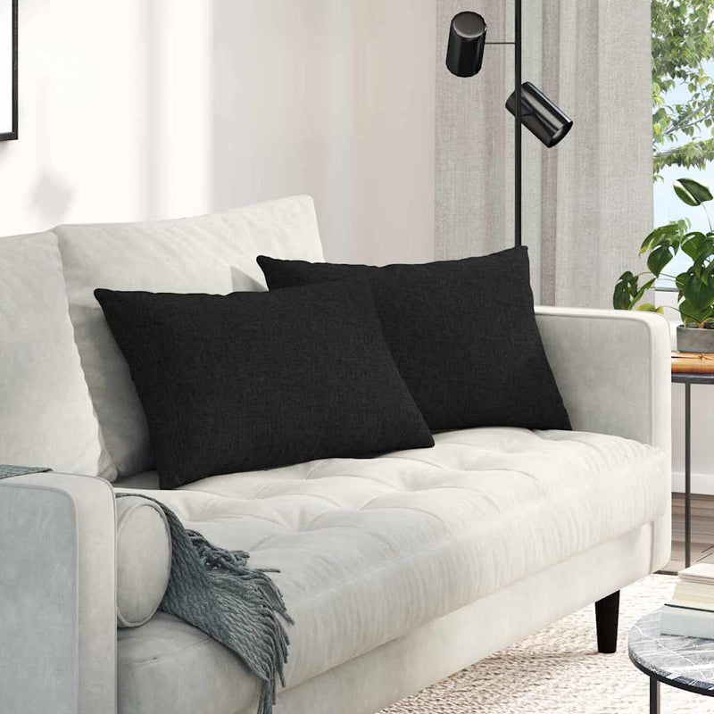 Afbeelding laden in galerijviewer, Vidaxl sofa kussens 2 pcs zwart 60 x 40 cm stof