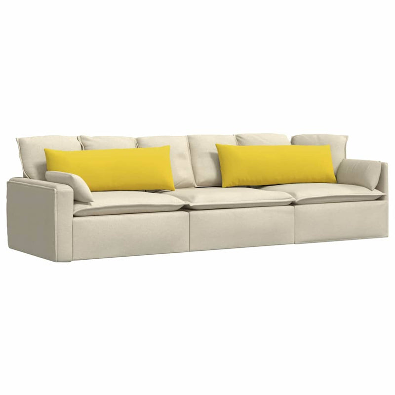 Afbeelding laden in galerijviewer, Vidaxl sofa kussens 2 pcs lichtgeel 120 x 40 cm stof