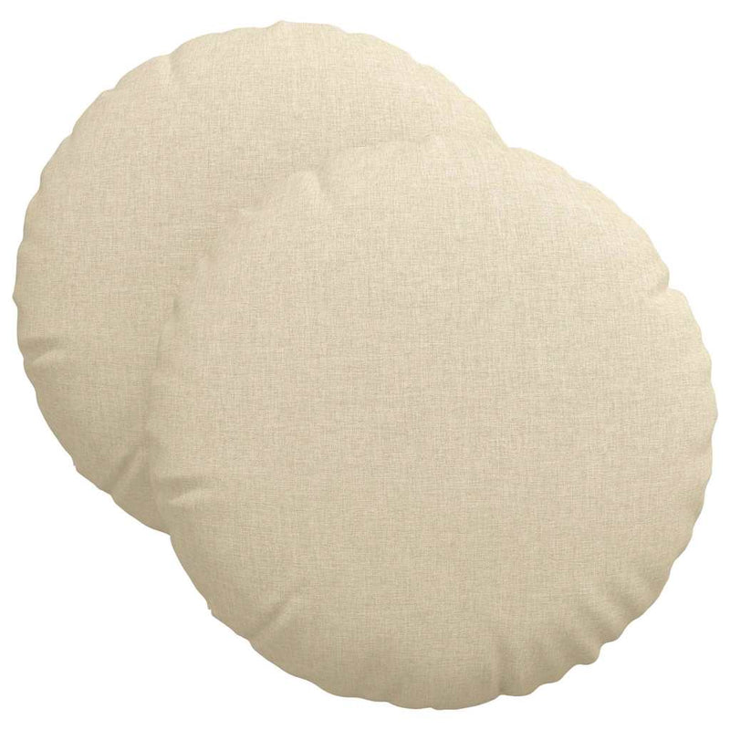 Afbeelding laden in galerijviewer, Vidaxl zitkussens 2 pcs crème ø40 x 13 cm stof