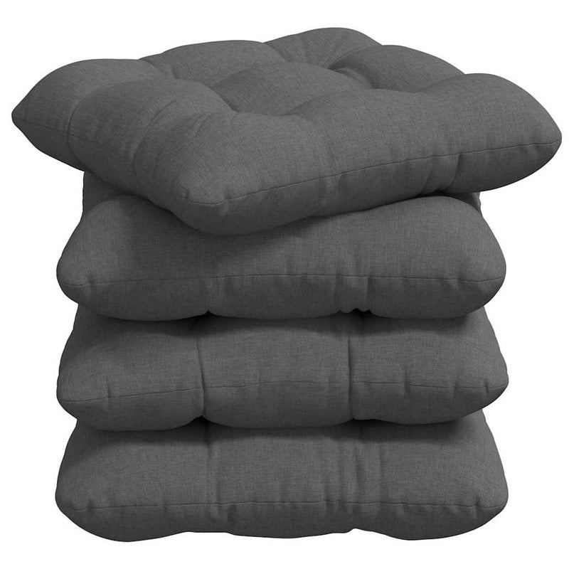 Afbeelding laden in galerijviewer, Vidaxl zitkussens 4 pcs donkergrijs 40 x 40 x 12 cm stof