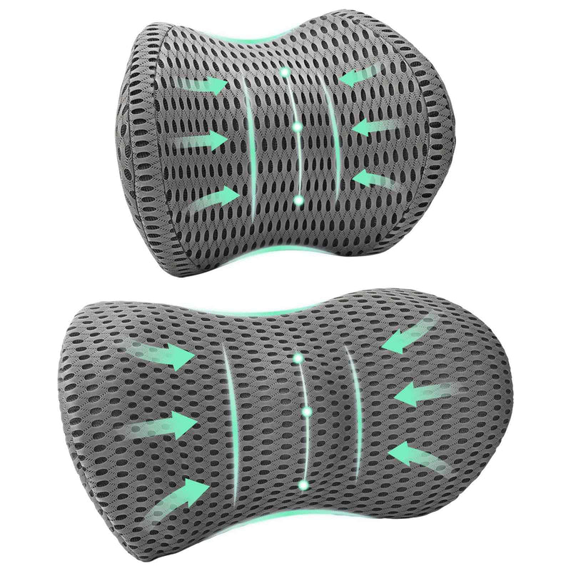 Afbeelding laden in galerijviewer, Vidaxl kussenset met kussen verstelbaar 2 pcs grijs 4d mesh