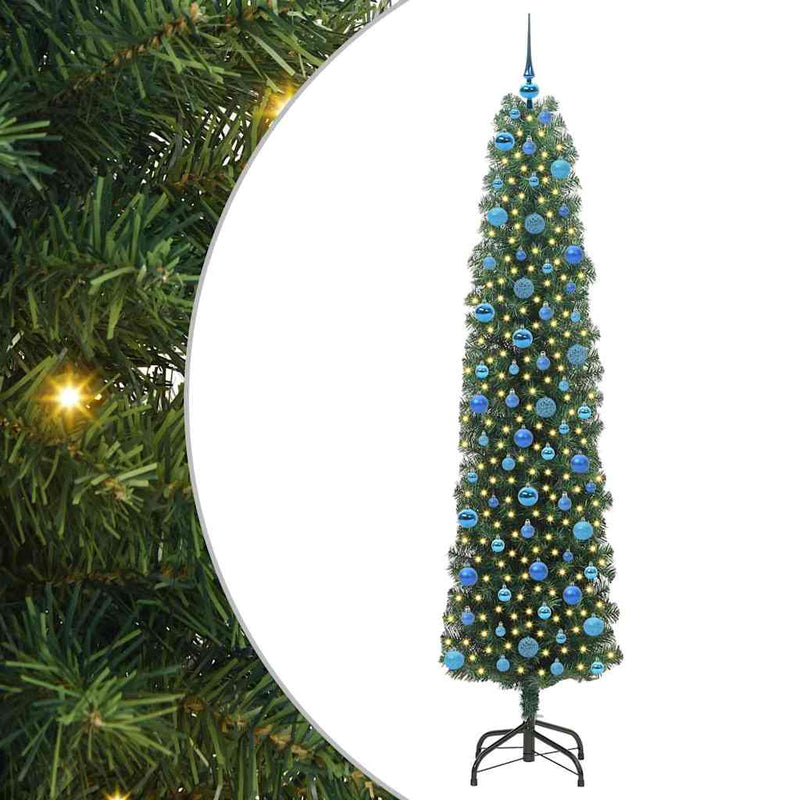 Afbeelding laden in galerijviewer, Vidaxl kunstkerstboom groen 240 cm pvc en staal en kunststof