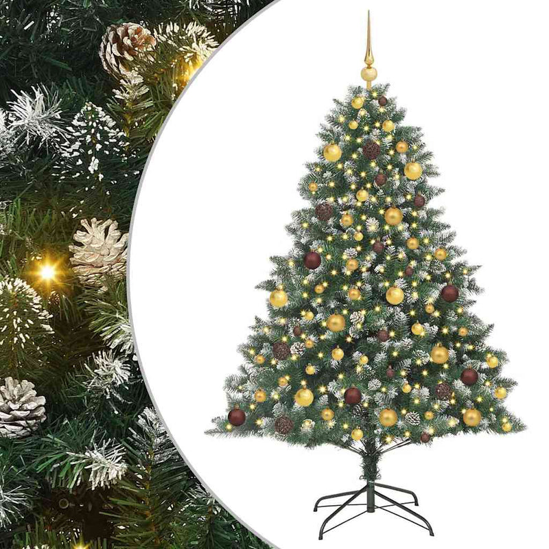 Afbeelding laden in galerijviewer, Vidaxl kunstkerstboom met 300 led groen 180 cm pvc en plastic en staal