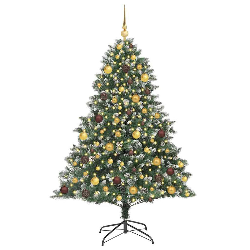 Afbeelding laden in galerijviewer, Vidaxl kunstkerstboom met 300 led groen 180 cm pvc en plastic en staal