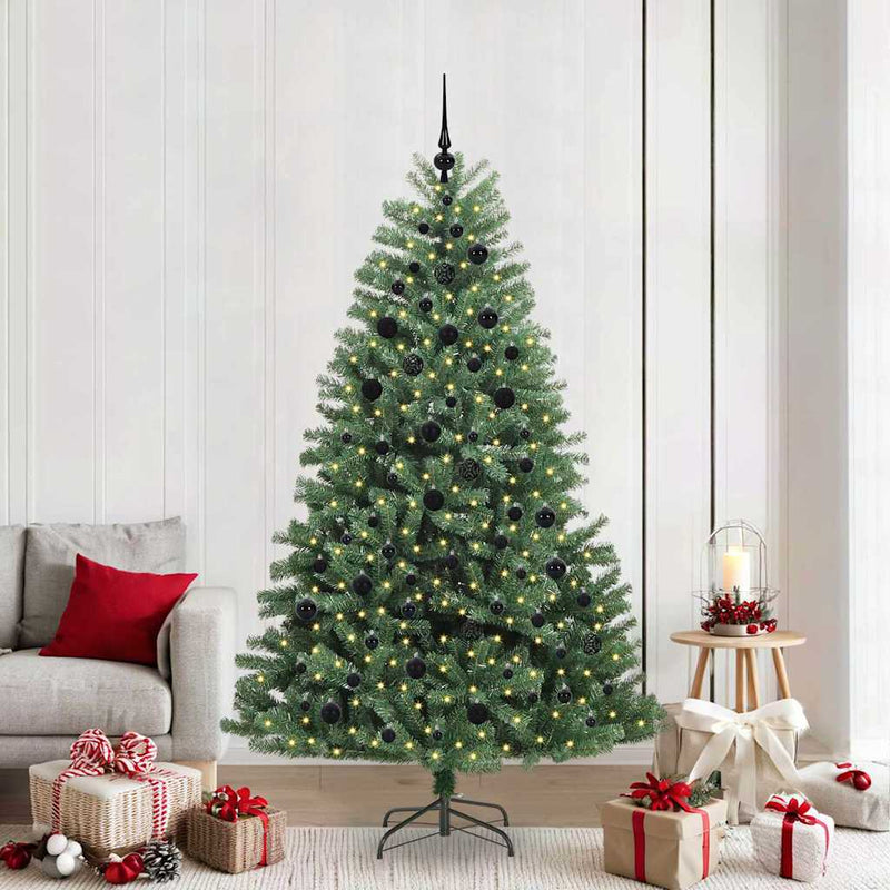 Afbeelding laden in galerijviewer, Vidaxl kunstmatige inklapbare kerstboom groen 210 cm pvc en metaal