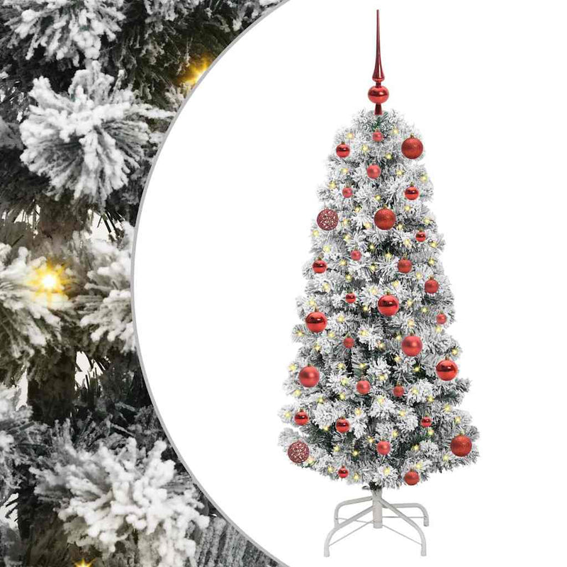 Afbeelding laden in galerijviewer, Vidaxl kunstmatige inklapbare kerstboom groen en wit 120 cm