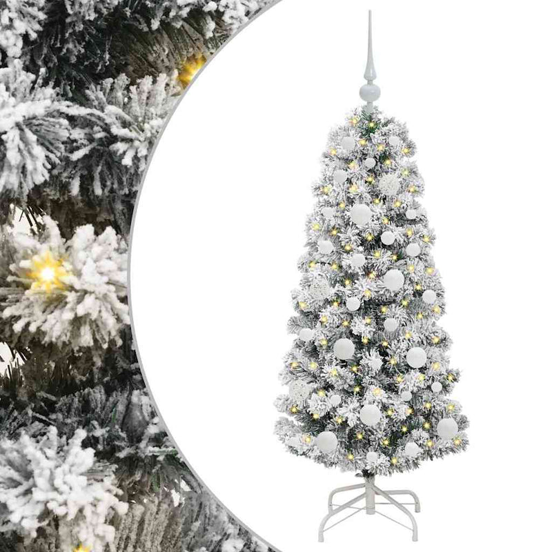 Afbeelding laden in galerijviewer, Vidaxl kunstmatige inklapbare kerstboom groen en wit 120 cm