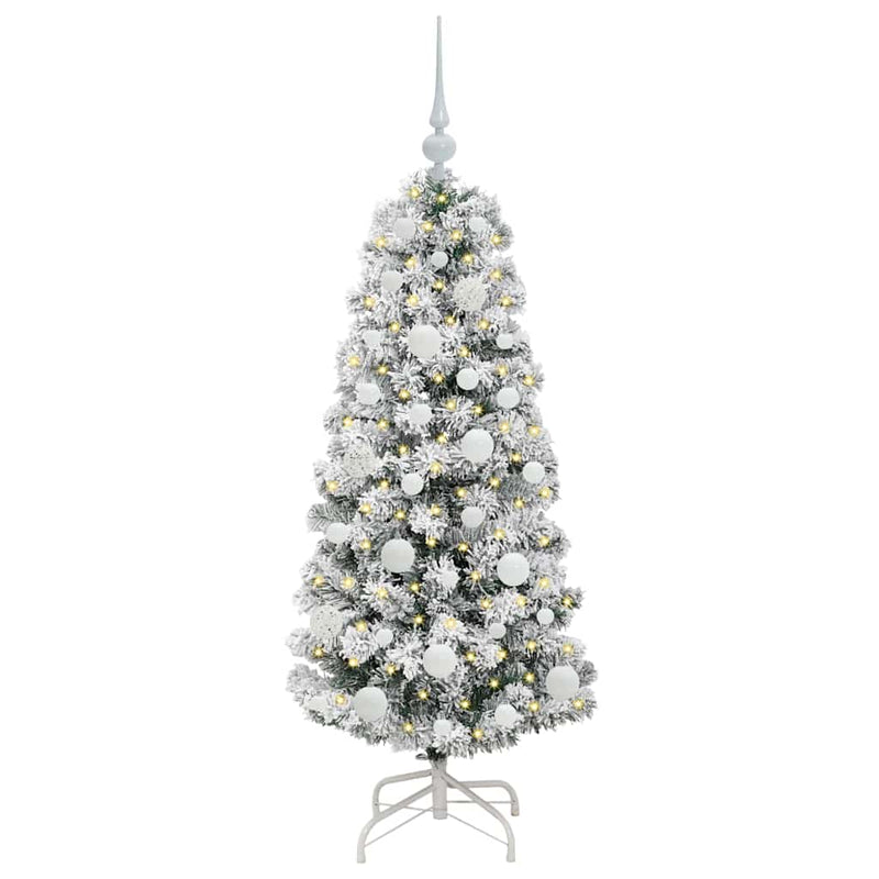 Afbeelding laden in galerijviewer, Vidaxl kunstmatige inklapbare kerstboom groen en wit 120 cm