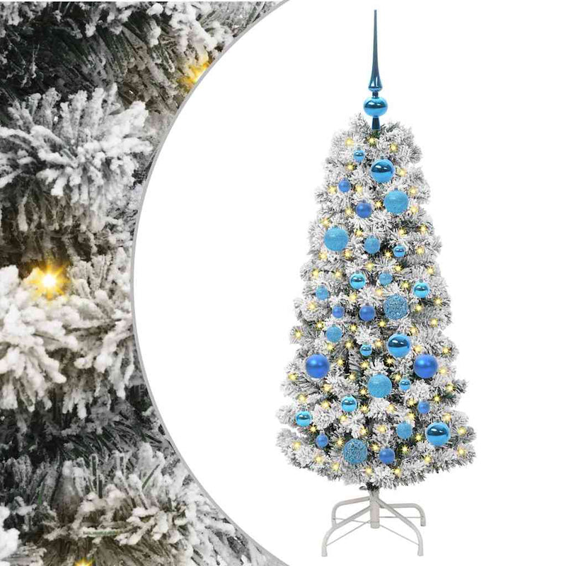 Afbeelding laden in galerijviewer, Vidaxl kunstmatige inklapbare kerstboom groen en wit 120 cm