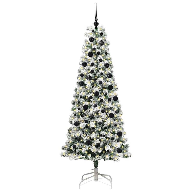 Afbeelding laden in galerijviewer, Vidaxl kunstmatige inklapbare kerstboom groen en wit 210 cm