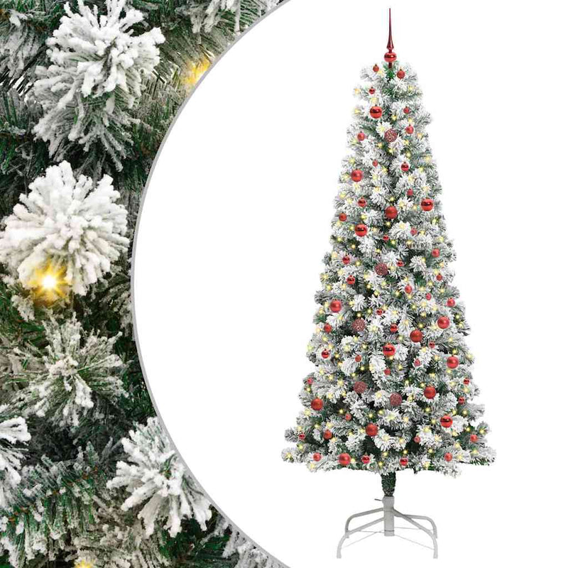Afbeelding laden in galerijviewer, Vidaxl kunstmatige inklapbare kerstboom groen en wit 240 cm