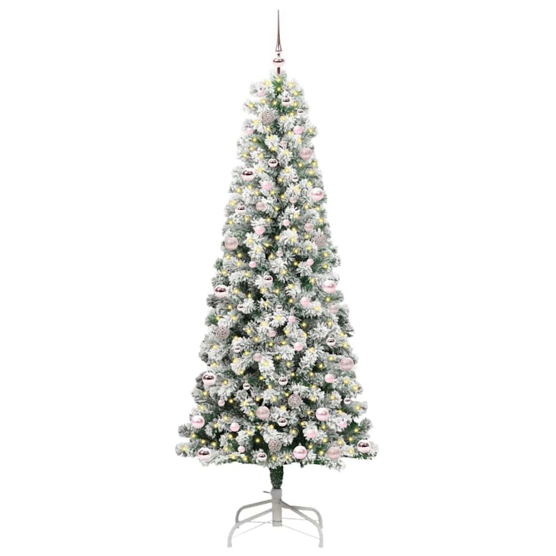 Afbeelding laden in galerijviewer, Vidaxl kunstmatige inklapbare kerstboom groen en wit 240 cm